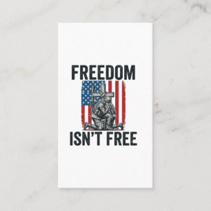 Frihet är inte gratis Patriotiskt soldatminnesmärk Visitkort