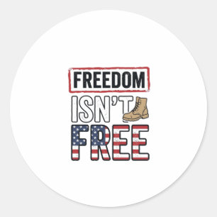 Frihet är inte gratis Vintage patriotisk skjorta d Runt Klistermärke