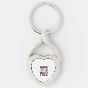 Frihet är inte gratis Vintage patriotisk tröjd des Twisted Heart Silverfärgad Nyckelring