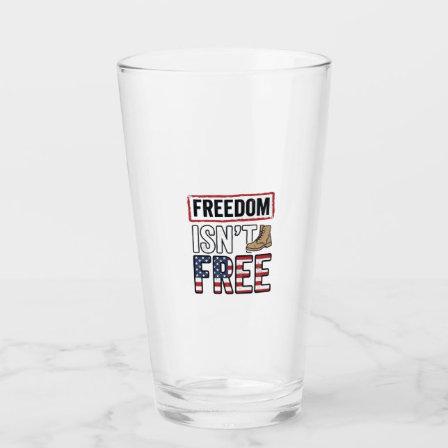 Frihet är inte gratis Vintage patriotisk tröjdesig Glaskopp (Framsida)