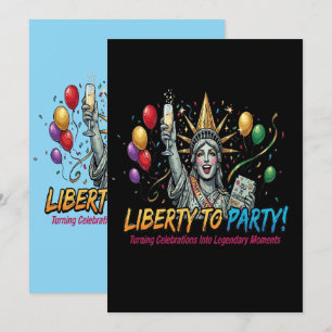 Frihet att festa Staty för Frihet Celebrering Inbjudningar