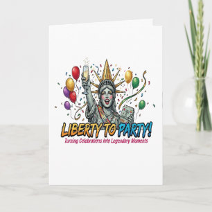 Frihet att festa Staty för Frihetsfirande Kort