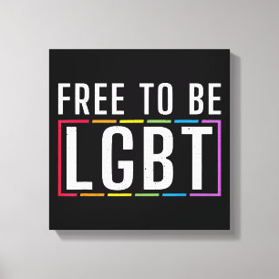 Frihet att vara HBT Bisexual Lesbisk Gay pride Canvastryck