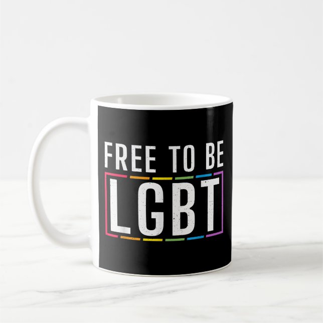 Frihet att vara HBT Bisexual Lesbisk Gay pride Kaffemugg (Vänster)