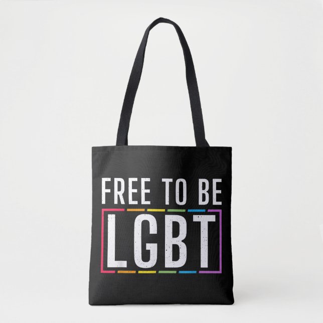 Frihet att vara HBT Bisexual Lesbisk Gay pride Tygkasse (Framsida)