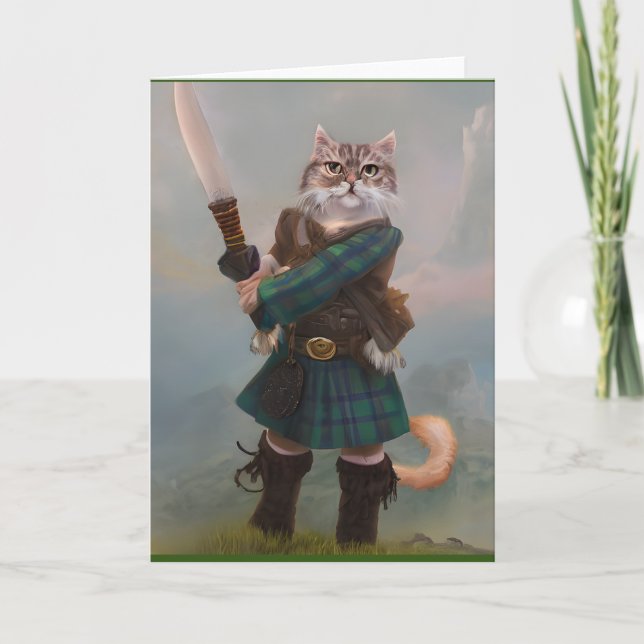 Frihet! Braveeart Scottish Cat Scotland Kort (Framsida)
