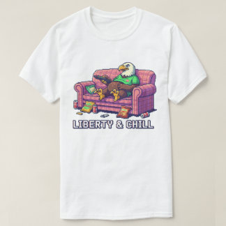 "Frihet & Chill" Rolig Kal Bald Eagle Soffpotatis T Shirt
