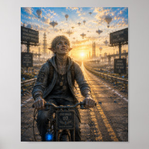 Frihet / Cyklist / Tom Huvudled Poster