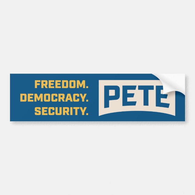 Frihet. Demokrati. Säkerhet. #PeteForAmerica Bildekal (Framsidan)