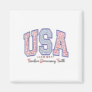 Frihet Demokrati Sanning Usa Anti-trump 4:e Juli Magnet