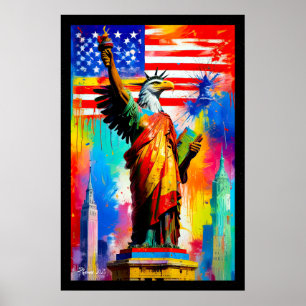 Frihet Eagle Statue Poster pop Art