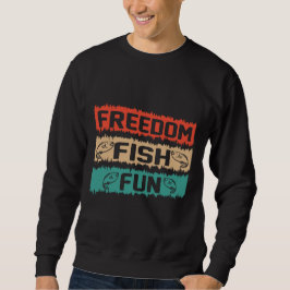 Frihet Fiske Kul Rustik Design Lång Ärmad Tröja