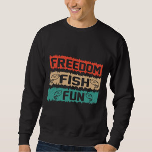 Frihet Fiske Kul Rustik Design Lång Ärmad Tröja
