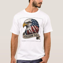 Frihet flyger amerikansk örn patriotisk t-shirt US