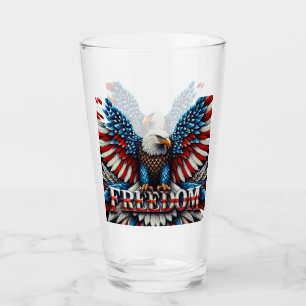 Frihet för amerikanska Örn Patriotic USA flagga Glaskopp