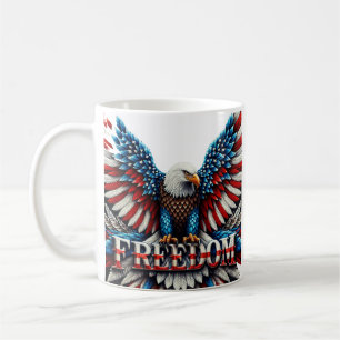 Frihet för amerikanska Örn Patriotic USA flagga Kaffemugg