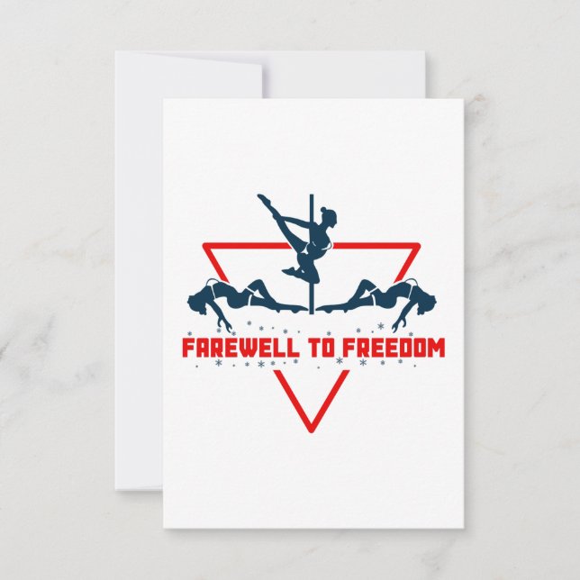 frihet för bachelor farewell tack kort (Framsida)
