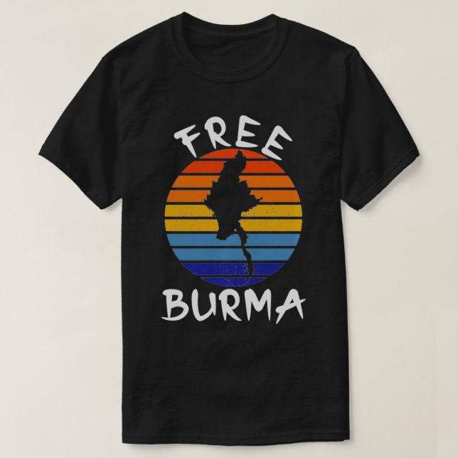 Frihet för Burma/Myanmar och folket i Myanmar T Shirt (Design framsida)