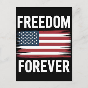 Frihet för evigt patriotisk amerikansk flaggdesign helg vykort