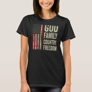 Frihet för Guds familj Land - Patriotic USA flagga T Shirt