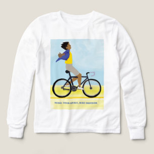 Frihet för Hjul Lycklig Boy Riding Bicycle T Shirt