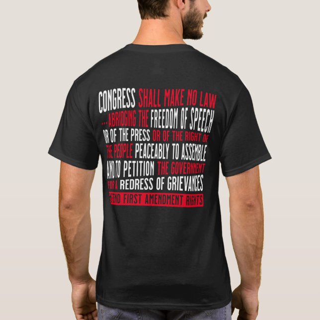 Frihet för Höger som omfattas av första ändringen  T Shirt (Baksida)