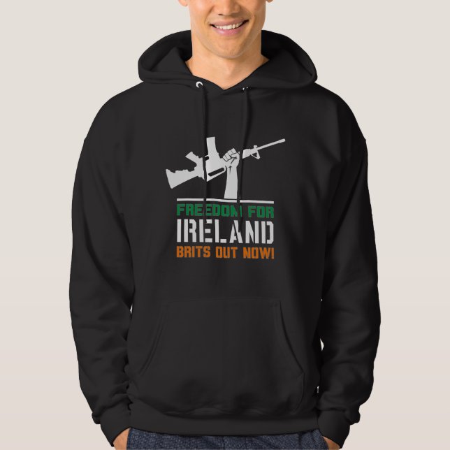 Frihet för Irland! Sweatshirt Med Luva (Framsida)
