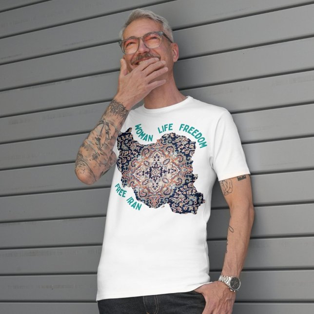 Frihet för kvinnor i livet | Persiska Matta Grönt T Shirt (Woman Life Freedom | Persian Rug Green T-Shirt)