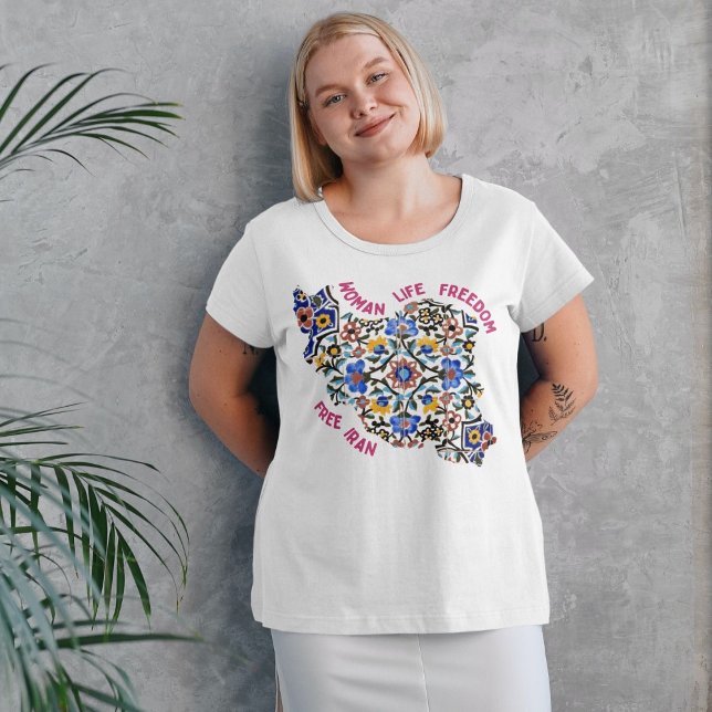Frihet för kvinnor i livet | Persiska tiles iransk T Shirt (Woman Life Freedom | Persian Tiles Red T-Shirt)
