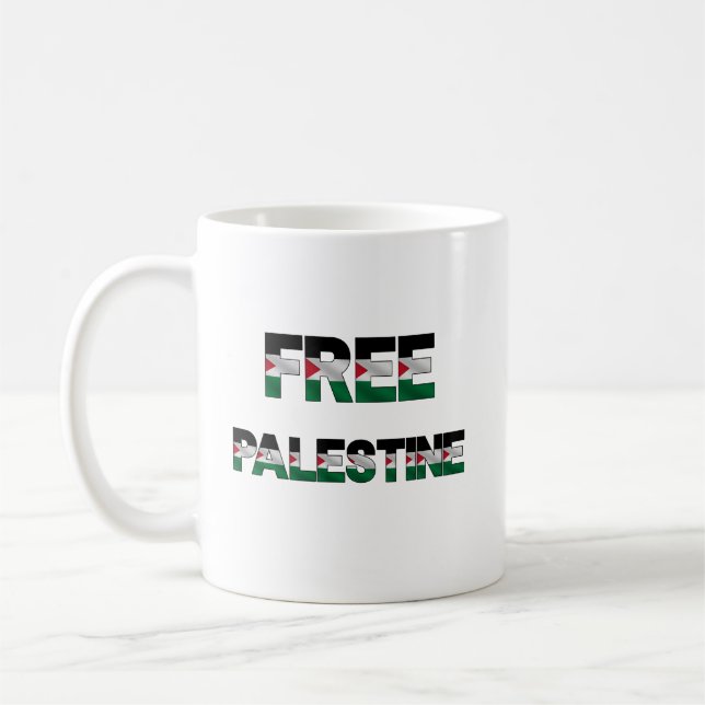 Frihet för Palestina Flagga Brev Unity Pride Freed Kaffemugg (Vänster)