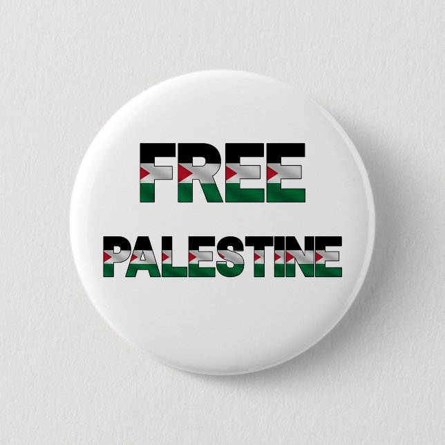 Frihet för Palestina Flagga Brev Unity Pride Freed Knapp (Framsida)
