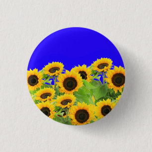 Frihet för solblommor i Flagga i Ukraina Knapp