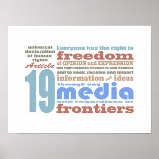 Frihet för Tal och yttrande Artikel 19 Poster