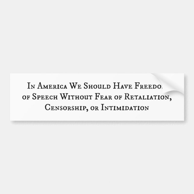 Frihet för Tal utan fruktbar stötfångare Bildekal (Framsidan)