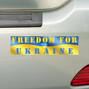 Frihet för Ukraina - Fredsstöd för Ukrainas Fla Bildekal