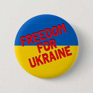 FRIHET FÖR UKRAINA med flagga Knapp