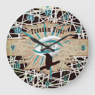 Frihet Första moderna vilda western bruna raven  Stor Klocka