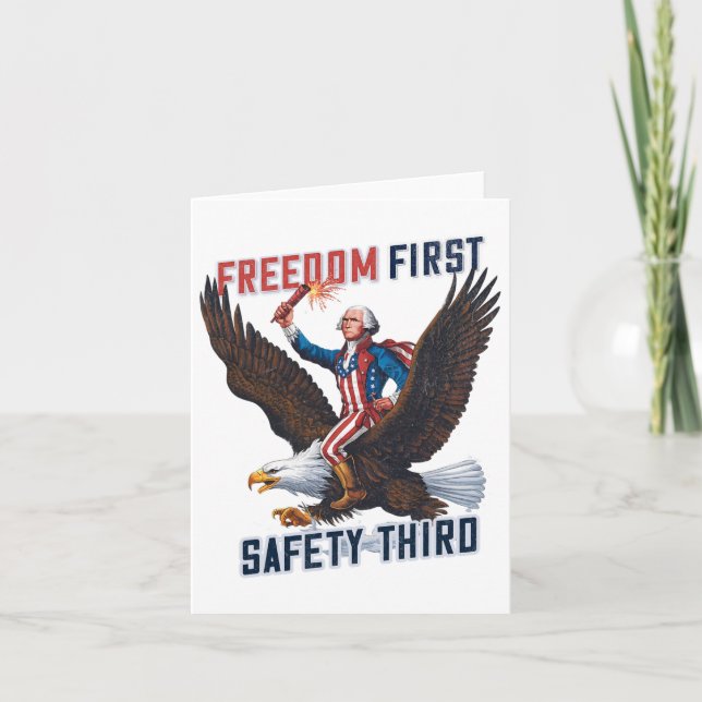 Frihet första säkerhet Tredje juli Patriotic V Kort (Framsida)