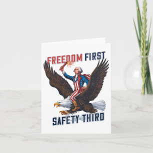 Frihet första säkerhet Tredje juli Patriotic V Kort