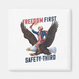 Frihet första säkerhet Tredje juli Patriotic V Magnet