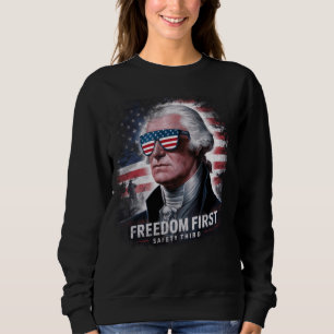 Frihet första säkerhet Tredje juli Patriotic V T Shirt