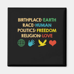 Frihet från Birplace Earth Tävling Human Politik Magnet