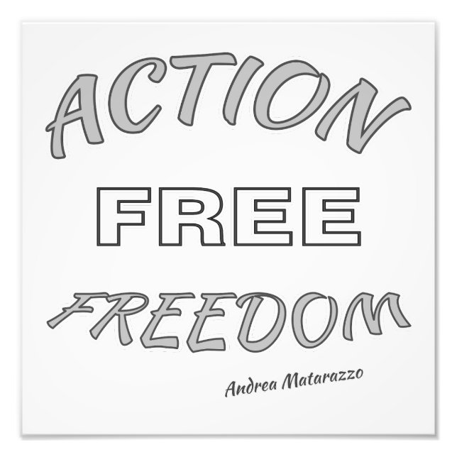 Frihet från handling fototryck (Framsidan)