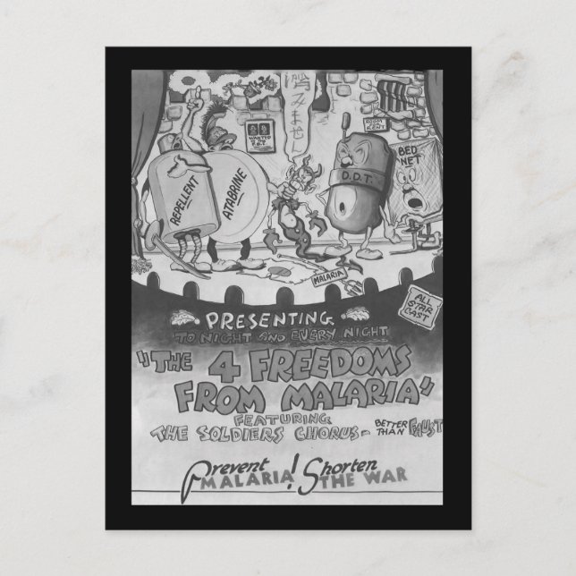 Frihet Från Malaria Repellent Myggor Vykort (Framsida)