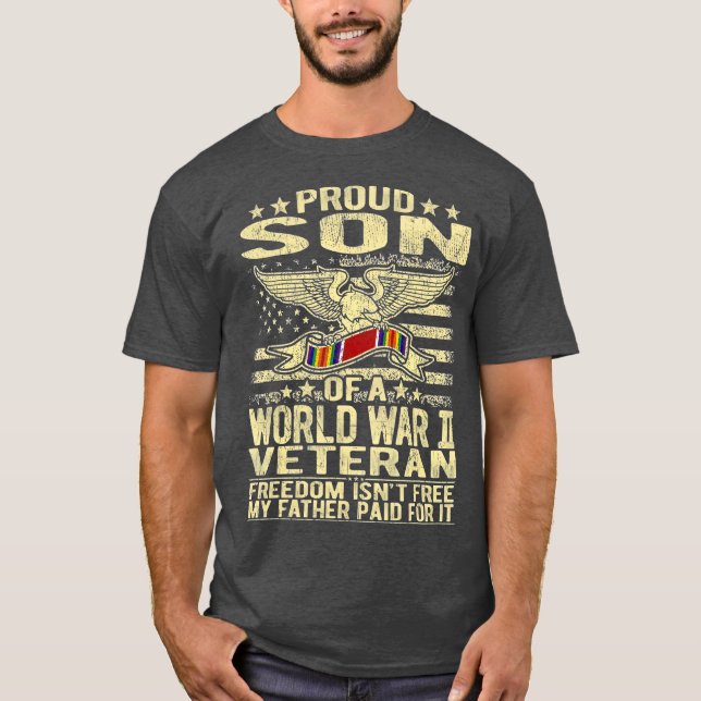 Frihet - fri stolthet Son till Världskrig 2 WW2 T Shirt (Framsida)