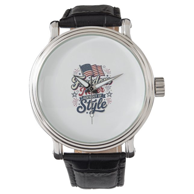 Frihet Går Aldrig Ur Stil Patriotisk Tröja De Armbandsur (Framsida)