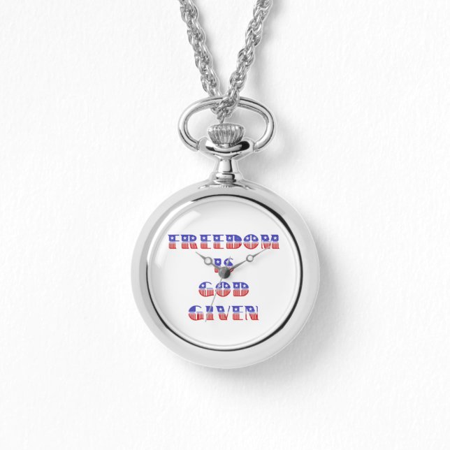 Frihet ges till Gud, rödvit och blå Armbandsur (Framsida)