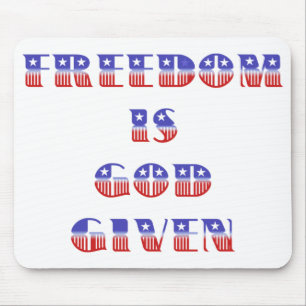 Frihet ges till Gud, rödvit och blå Musmatta
