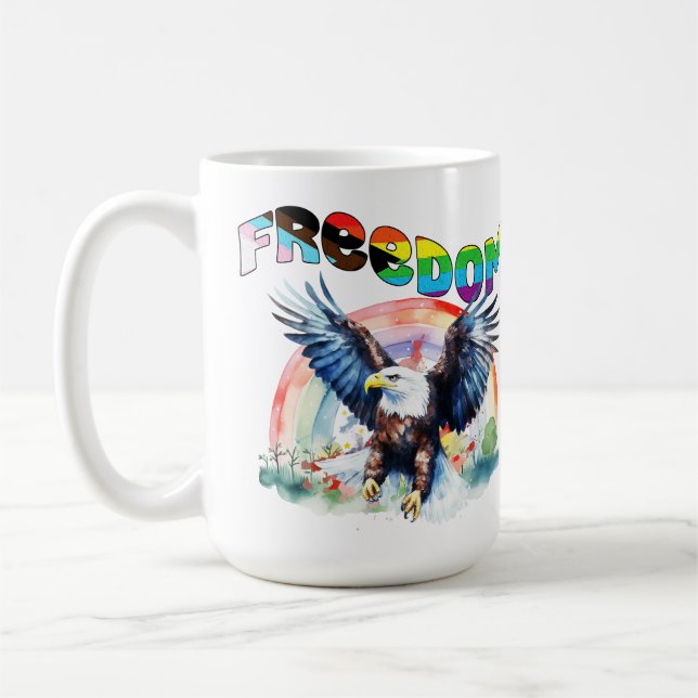 Frihet - Glad LGBTQIA+ Pride Kaffemugg (Vänster)