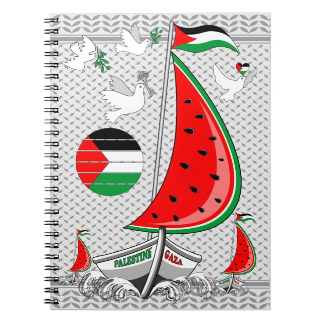 Frihet Global Sumud Flotilla Boats till Gaza Anteckningsbok (Framsidan)